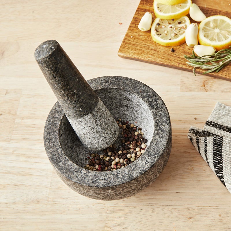 Cole & Mason Granite Mortar & Pestle - Unpolished Stone Mortar Bowl & Pestle - Home Kitchen Essentials & Cooking Accessories - Non-Porous Mortar & Pestle Spice Grinder Set - 5.5" - Image 2